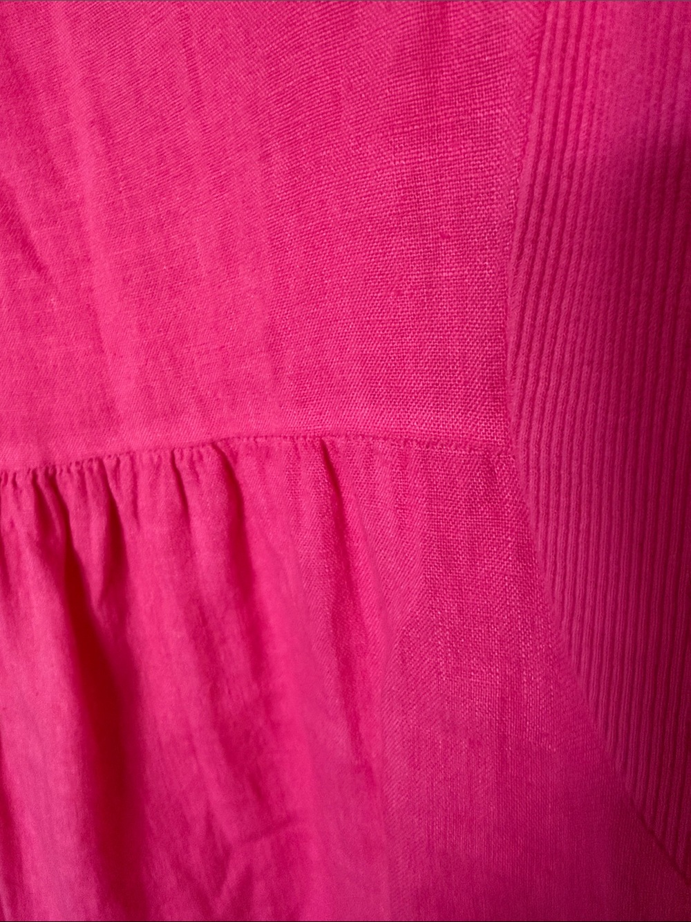 Sleeveless Linen Tunic Dress in Bright Fuchsia made in Italy Terzo Millenio - Picture 9 of 10